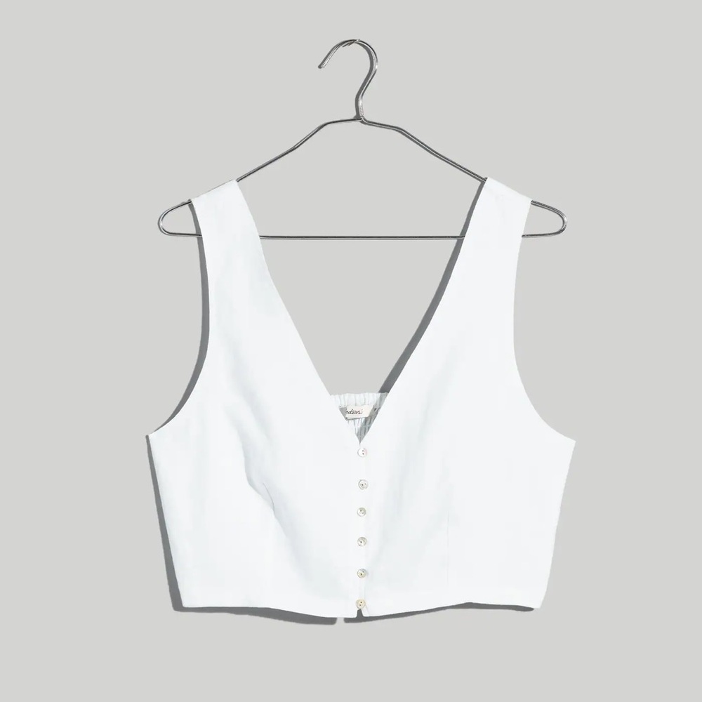Madewell Linen Gwen Crop Vest Top (NWOT)